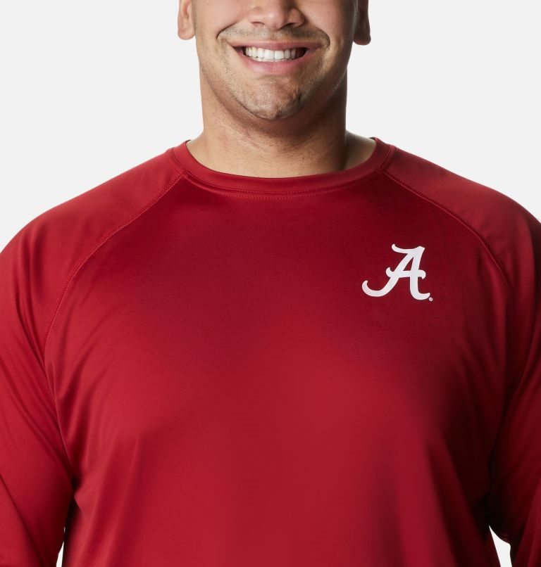 Men's Columbia Collegiate PFG Terminal Tackle Long Sleeve - Alabama Sweatshirts Red | Plus Size CA-CCL81